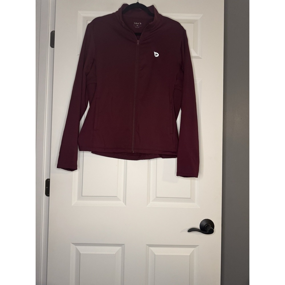 Baleaf Fleece Zip Up Jacket W Reflective Logo Xl Burgundy